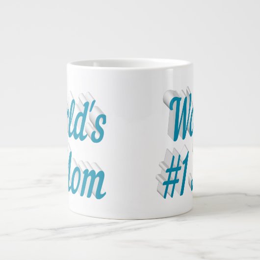 Mama Blau Halbtext Riesenkaffee Tasse (Vorderseite)