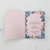 Mama Blau und Elegante Gold Farbige Blätter Karte (Innenseite)