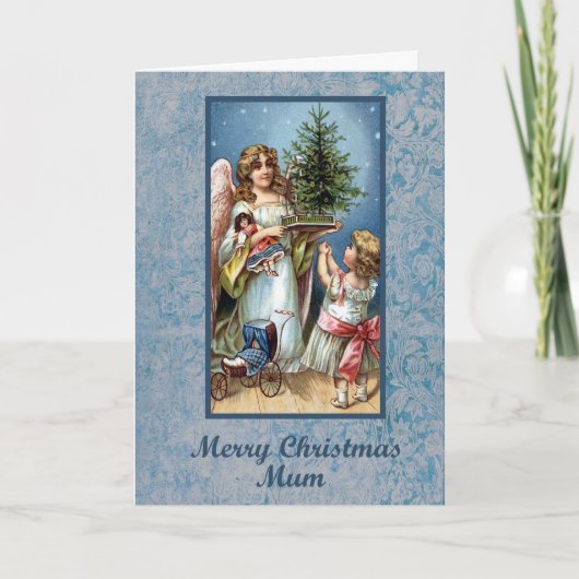 Mama-blaue Weihnachtskarte Feiertagskarte (Vorderseite)