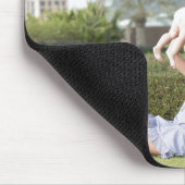 Mama Blaues Foto Mousepad (Ecke)