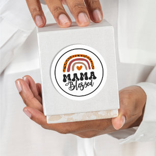 Mama Blessed Runder Aufkleber