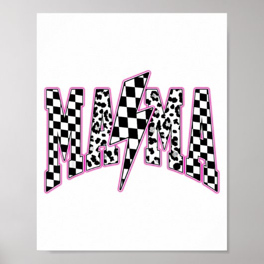 Mama Blitz Checkered Leopard Uni Moth Poster (Vorne)