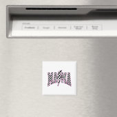 Mama Blitz Checkered Leopard Varsity Motte Magnet (In Situ (Geschirrspüler))