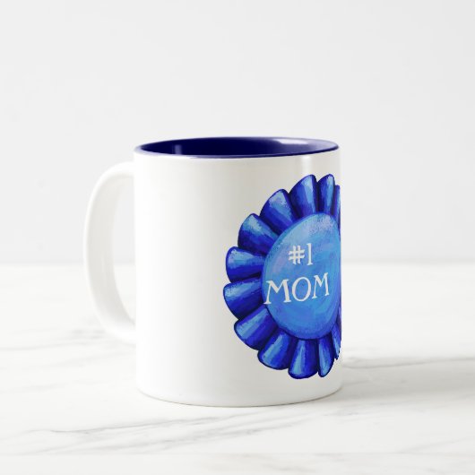 Mama Blue Abzeichen Tasse (Vorderseite Links)