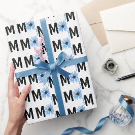 Mama Blue Daisy Design Geschenkpapier