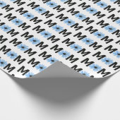 Mama Blue Daisy Design Geschenkpapier (Ecke)