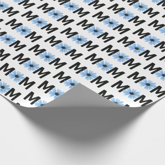 Mama Blue Daisy Design Geschenkpapier (Ecke)