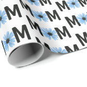Mama Blue Daisy Design Geschenkpapier (Rolleneckpunkt)