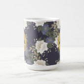 Mama | Blue Floral Personalisiert Coffee Tasse (Mittel)