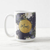 Mama | Blue Floral Personalisiert Coffee Tasse (Links)