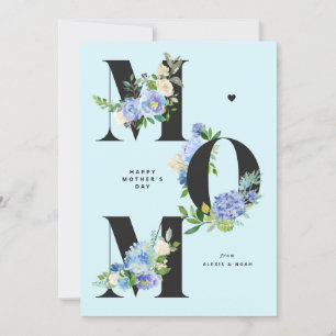 MAMA Blue Hydrangeas Floral Happy Mother Day Feiertagskarte