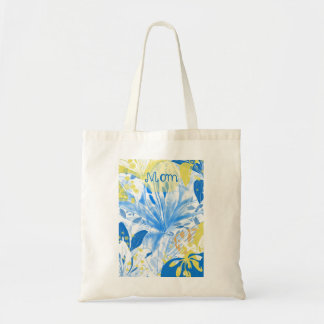 Mama Blue Yellow Floral Totbeutel Tragetasche