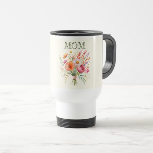 Mama Blume des Muttertags Bouquet farbenfroh Reisebecher (VorderseiteRechts)