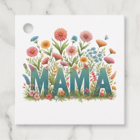 Mama-Blume Geschenkanhänger (Vorderseite)