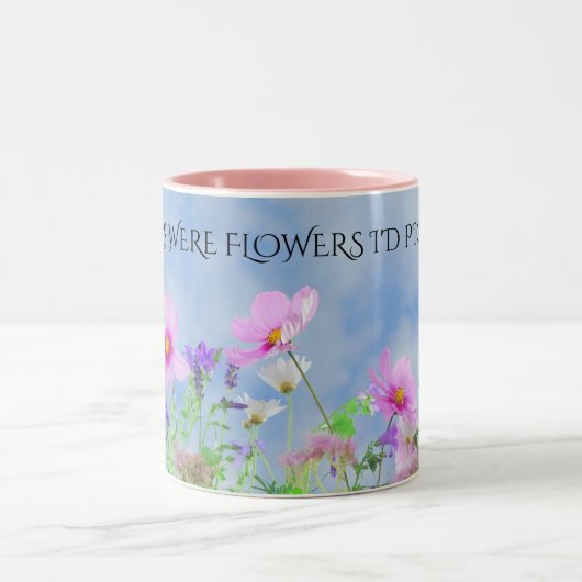 "MAMA" Blume Kaffee zwei tonisierte Tasse. Zweifarbige Tasse (Mittel)