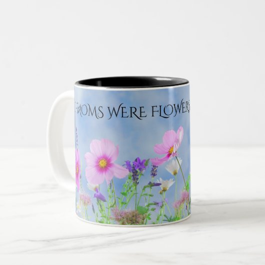 "MAMA" Blume Kaffee zwei tonisierte Tasse. Zweifarbige Tasse (Vorderseite Links)