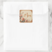 Mama Blume Quadratischer Aufkleber (Tasche)