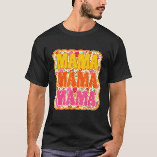 Mama Blume Style Vintag Retro Blumenmutter's Da T-Shirt