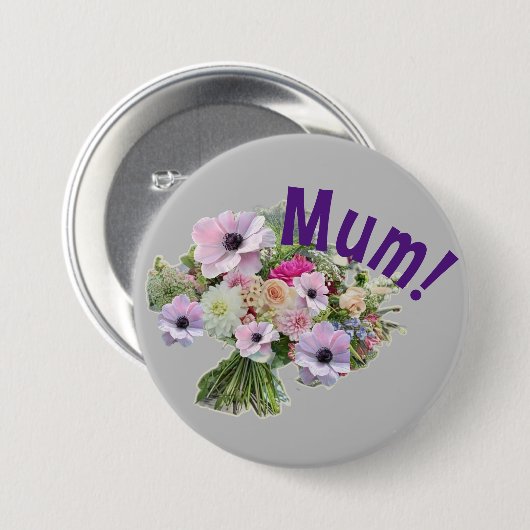 Mama! Blumen Button (Vorne & Hinten)