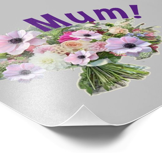 Mama! Blumen Fotodruck (Ecke)