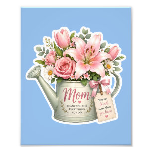 Mama Blumen Gießkanne Fotodruck