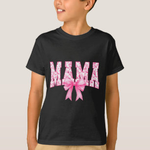 Mama Blumen-Toile rosa Wasserfarbe Kokette Schleif T-Shirt