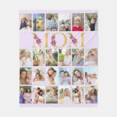 Mama Blumenbriefe 24 Vertikale Fotocollage Lilac Fleecedecke (Vorderseite)