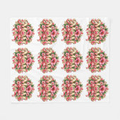 Mama Blumenfleece-Decke, rosa Blumen-Mutter- Fleecedecke (Vorderseite (Horizontal))