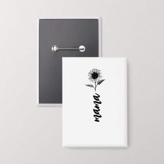 Mama-Blumengeschenk Button (Vorderseite/Rückseite)