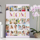 Mama Blumengoldbriefe 24 Vertikale FotoCollage Leinwanddruck<br><div class="desc">Herrliches Foto für deine Mutter. Das Design enthält Blumenbriefe für "Mom", die in Gold gedruckt und mit lila Lilien-Blume geschmückt sind. Die Fotovorlage ist für Sie ein Set, um 24 Ihrer Lieblings-Fotos hinzuzufügen, die alle im vertikalen Porträtformat angezeigt werden. Diese Foto-Collage im Rasterstil setzt sich aus einer lila Hintergrundfarbe zusammen,...</div>