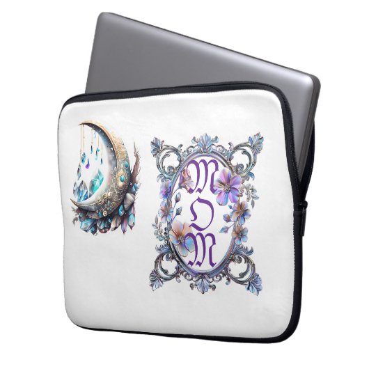 Mama Blumenrahmen Laptopschutzhülle (Vorderseite Links)