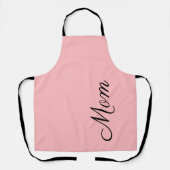 Mama Blush Pink Black Script Personalisiert Schürze (Vorderseite)