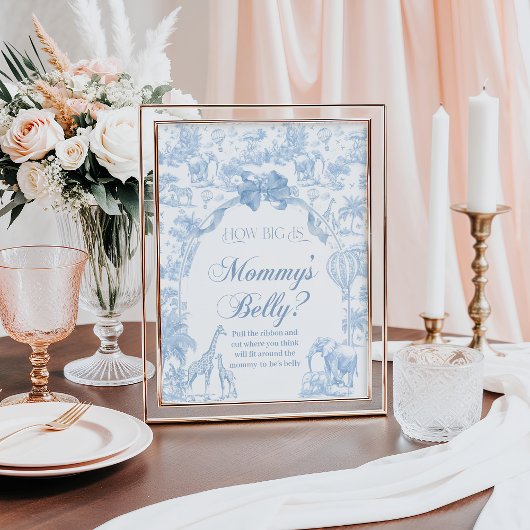 Mama Bly Blue Toile Safari TierBaby-Dusche Poster