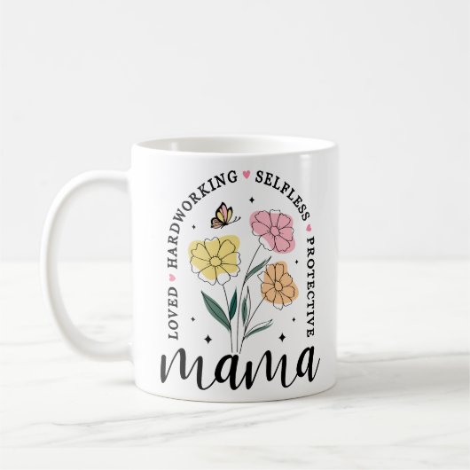 Mama Boho Blume Mama Kaffeetasse (Links)