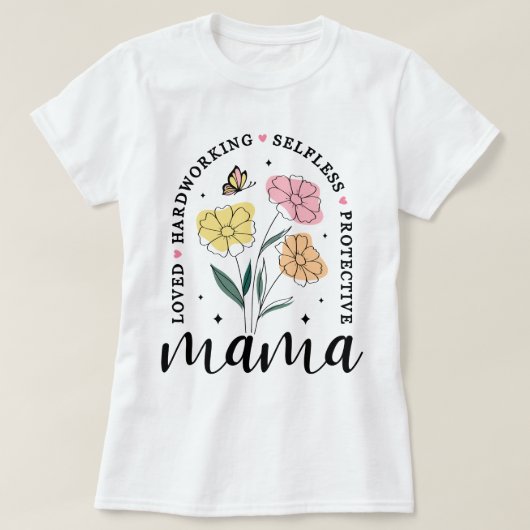 Mama Boho Blume Mama T-Shirt (Design vorne)