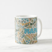 Mama Boho Pastell Grün Florales 3D Muster Kaffeetasse (VorderseiteRechts)