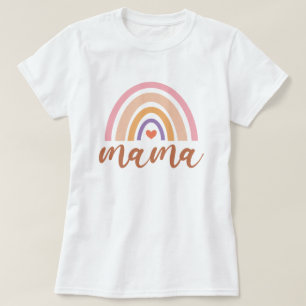 Mama Boho Rainbow and heart Mother's Day T-Shirt