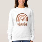 Mama Boho Rainbow Burnt Orange Terracotta Womens Sweatshirt (Vorderseite)