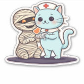Mama Boo-Boo Krankenschwester Katze zum Retten! Cl Aufkleber (Vorderseite)
