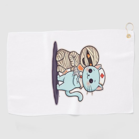 Mama Boo-Boo Krankenschwester Katze zum Retten! Cl Golfhandtuch (Horizontal)