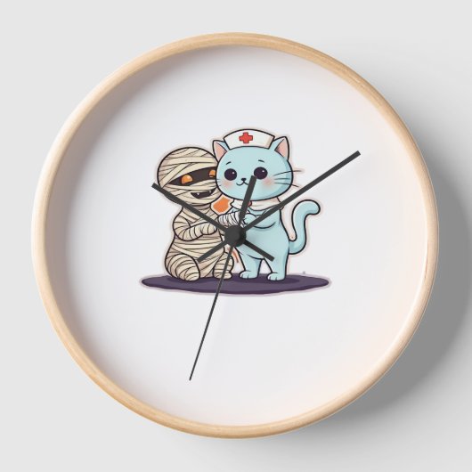 Mama Boo-Boo Krankenschwester Katze zum Retten! Cl Uhr (Vorderseite)