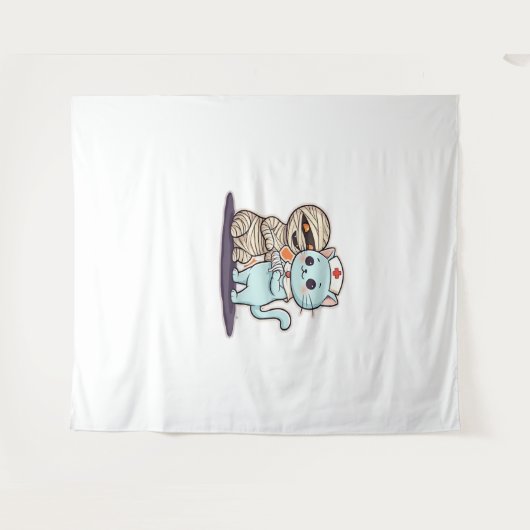 Mama Boo-Boo Krankenschwester Katze zum Retten! Cl Wandteppich (Vorderseite (Horizontal))