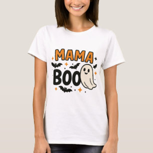 Mama Boo   Orange & Black Halloween Familie Matchi T-Shirt