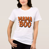 Mama Boo Orange Black Halloween Family Matching Tri-Blend Shirt (Vorderseite)