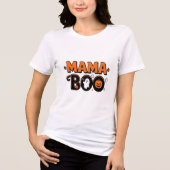 Mama Boo Orange Black Halloween Family Matching Tri-Blend Shirt (Vorderseite)