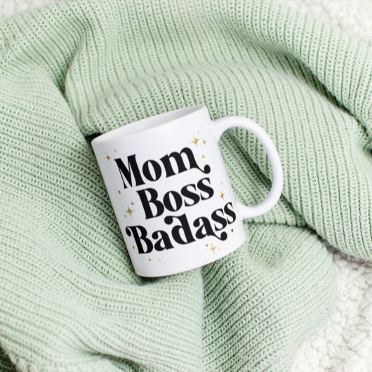 Mama Boss Badass Coffee Tasse Modern Black Gold