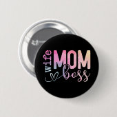 Mama Boss Funny Mothers Day Button (Vorne & Hinten)
