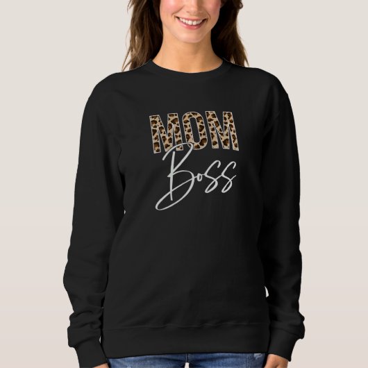 Mama-Boss mit Leopard Print Mother Mama Mam Sweatshirt (Vorderseite)