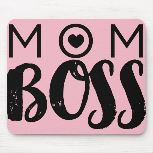 MAMA BOSS Moderne Typografie Script Trendy Chic Mousepad (Vorne)
