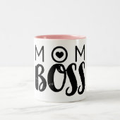 MAMA BOSS Moderne Typografie Script Trendy Chic Zweifarbige Tasse (Mittel)
